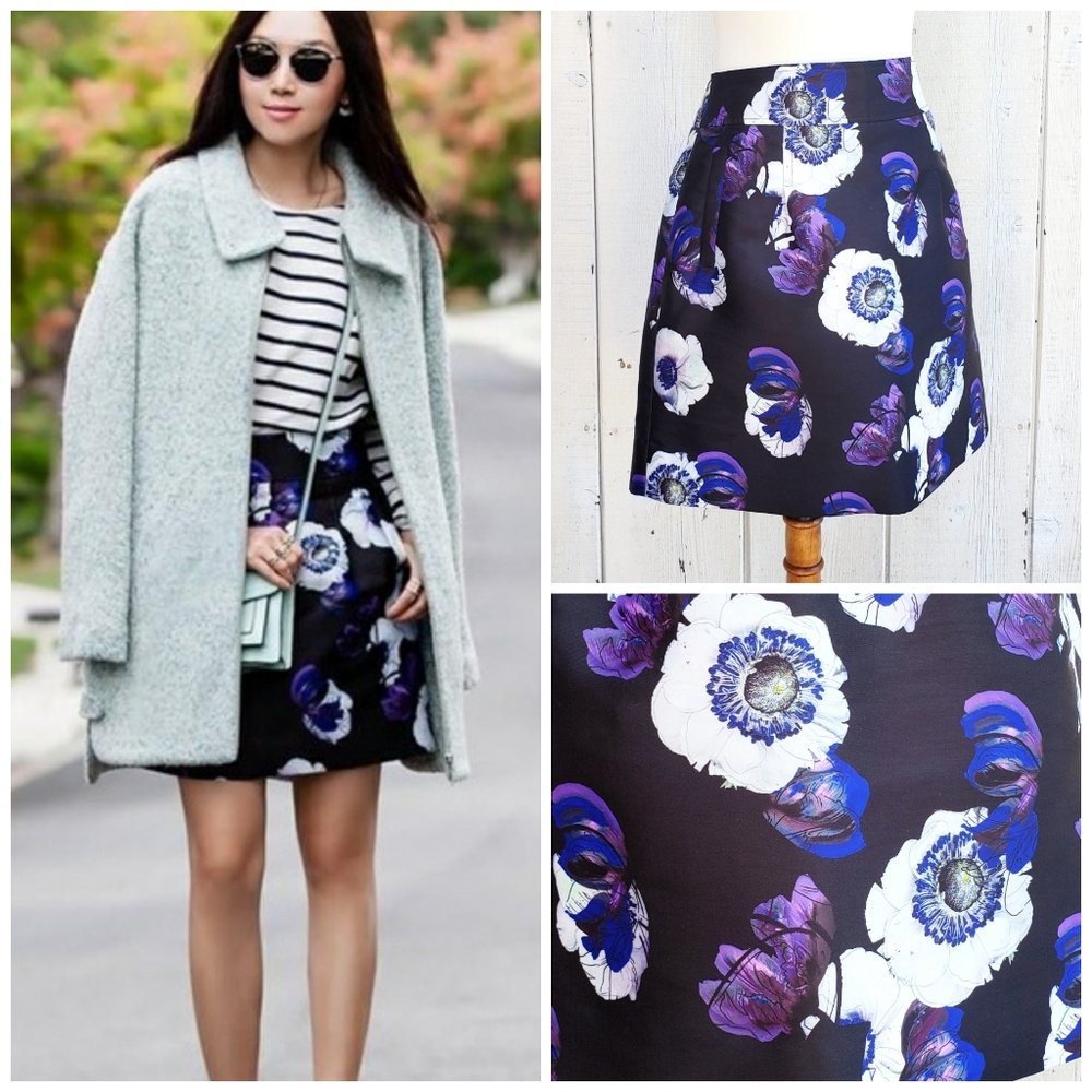 J Crew Floral Print Mini Skirt Size 8 - Picture 1 of 6